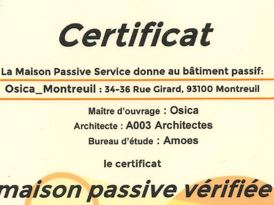 Les logements de Montreuil officiellement labellis&eacute;s Passivhaus !
